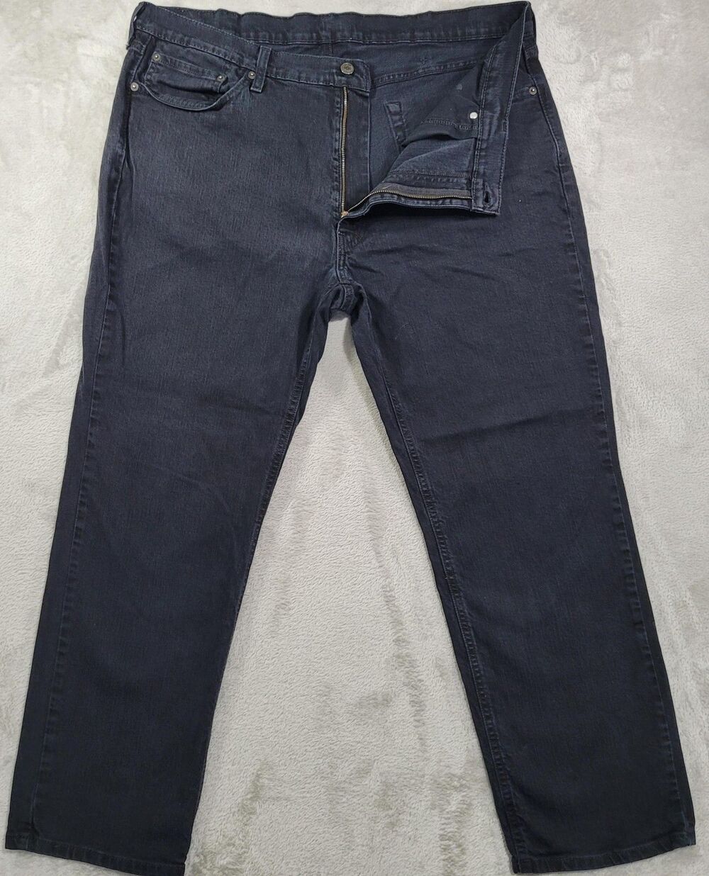 Levi's Jeans Mens 40x30 Gray Charcoal Wash Regular Straight Stretch Denim Cotton